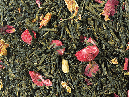 Grünteemischung Sencha Erdbeer/Litschi Erdbeer-Litschi-Note aromatisiert