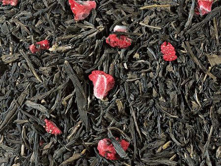 Grüntee China Sencha entkoff. Kinder+Senioren (Erdbeer-Note) aromatisiert