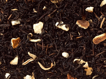 Schwarzteemischung entkoffeiniert Orange aromatisiert