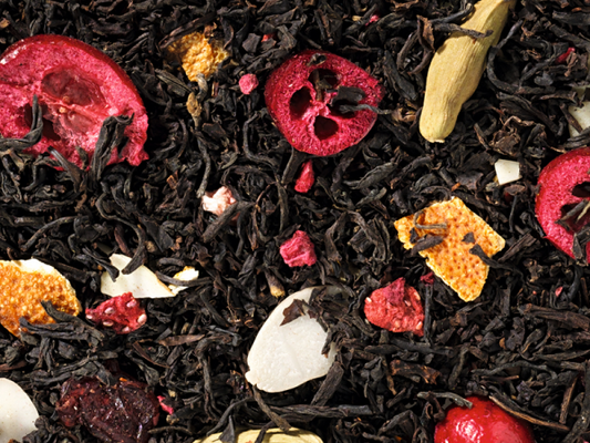 Schwarzteemischung Santa Berry (Himbeer/Cranberry) aromatisiert