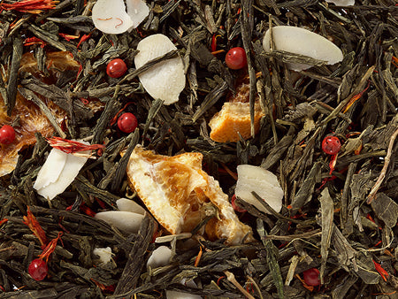 Grünteemischung Sencha Tannengrün (Mandel-Orangen-N.) aromatisiert