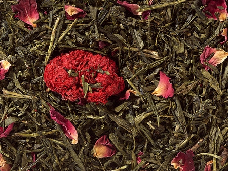 Grünteemischung Sencha Granatapfelblüte Granatapfel-Note aromatisert