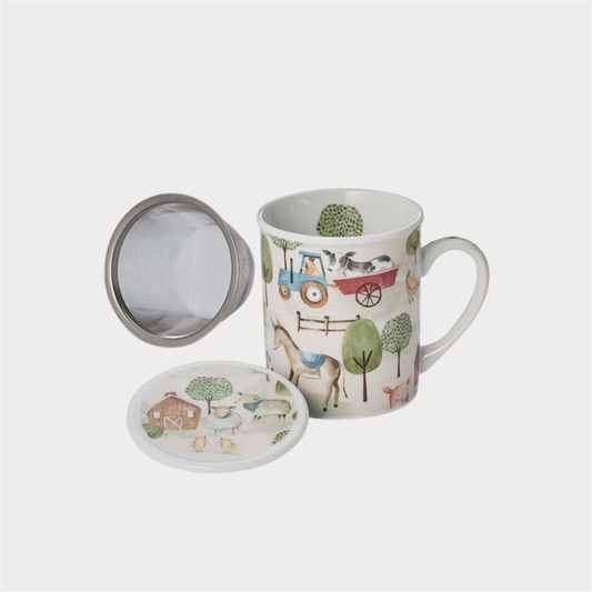 Kräuterteetasse "Charles" Porzellan, 3-teilig mit Edelstahlsieb 0,25 l ChaCult