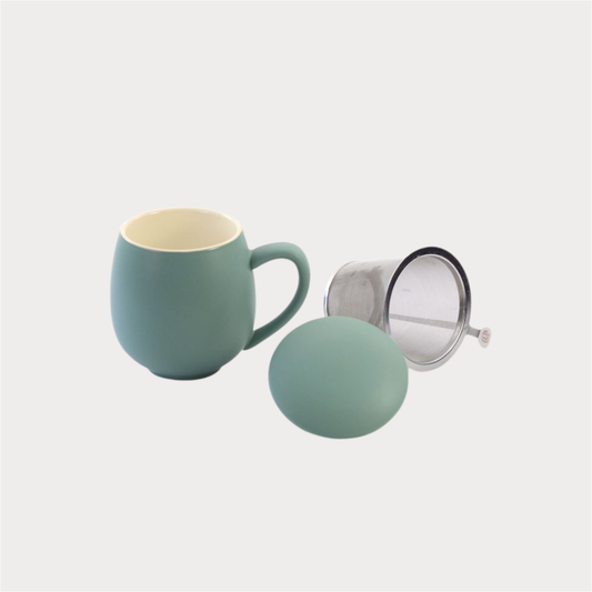 Kräuterteetasse "Saara" Porzellan, 3-teilig, matt petrol 0,35 l ChaCult