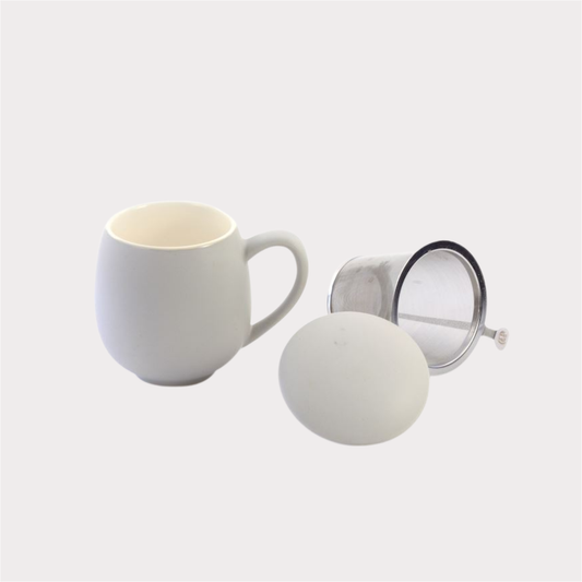 Kräuterteetasse "Saara" Porzellan, 3-teilig, matt grau 0,35 l