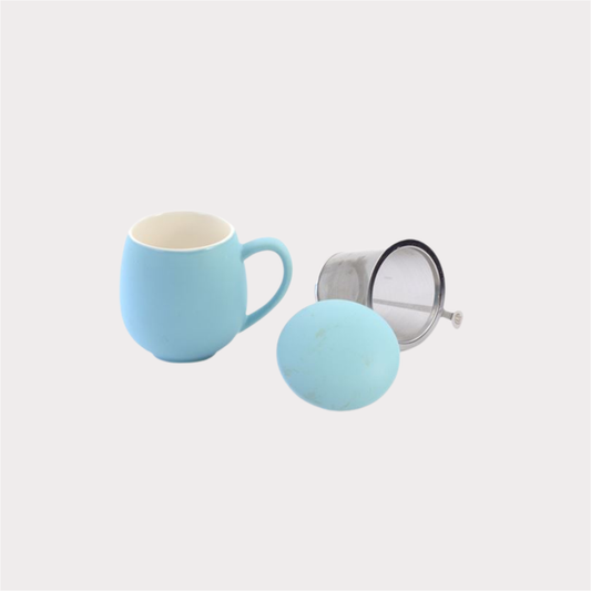 Kräuterteetasse "Saara" Porzellan, 3-teilig, matt himmelblau 0,35 l ChaCult