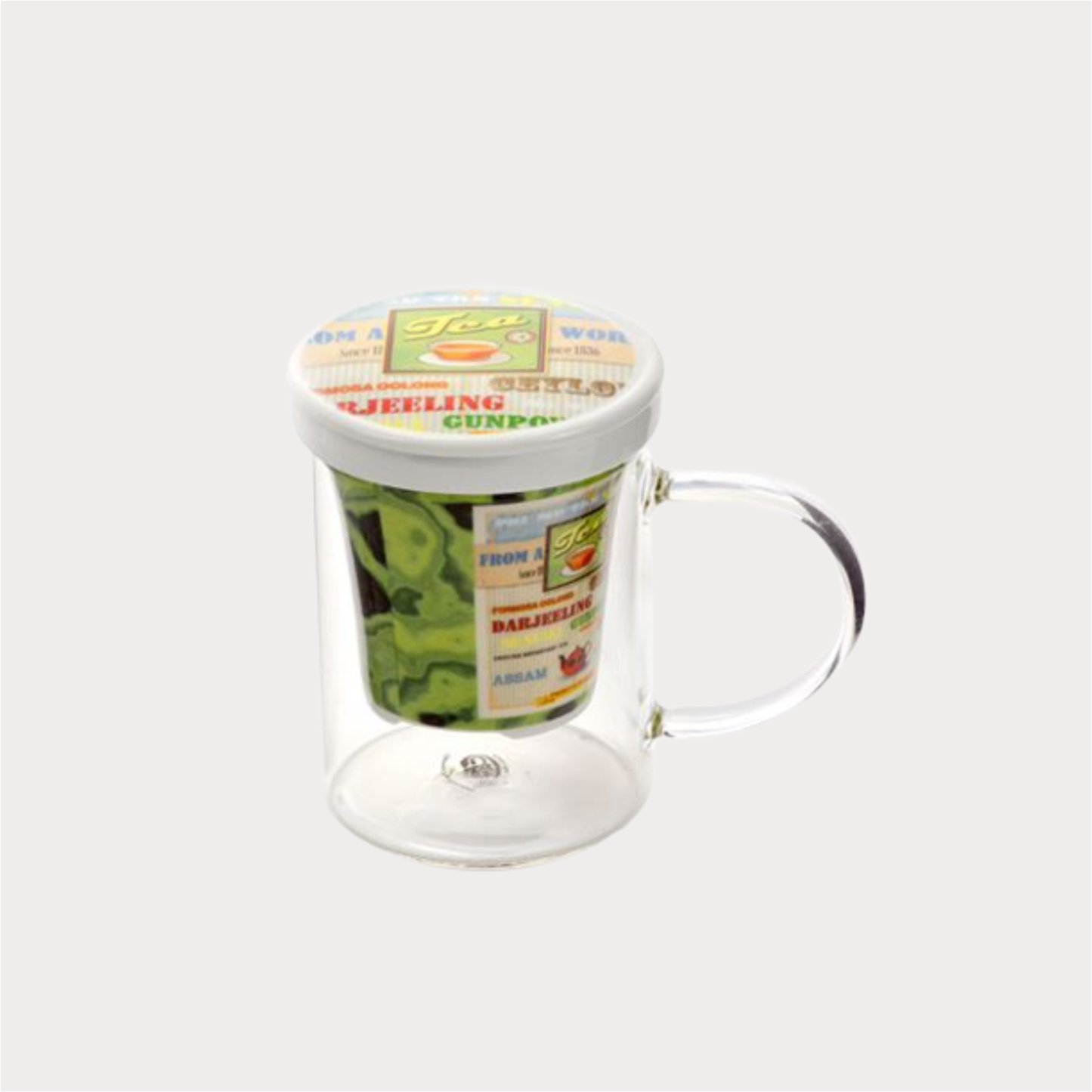 Kräuterteetasse "James" Glas mit Porzellansieb 0,35 l Cha Cult
