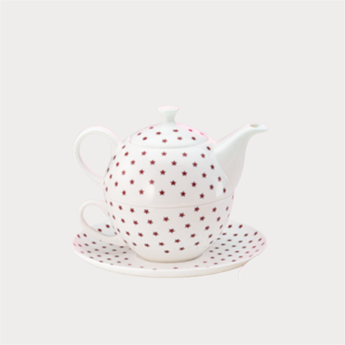 Tea for one Set "Stars" Fine Bone China, 4 teilig Kanne: 0,45 l, Tasse: 0,25 l