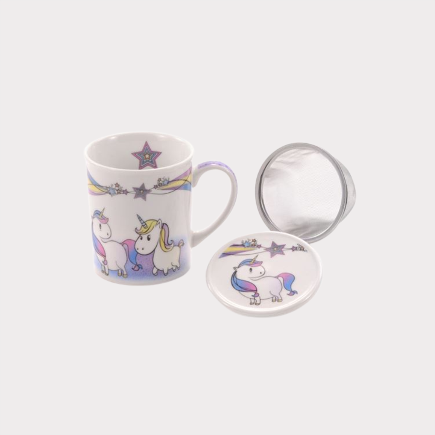 Kräuterteetasse "Pennie" Porzellan, 3-teilig mit Edelstahlsieb, 0,25 l Cha Cult
