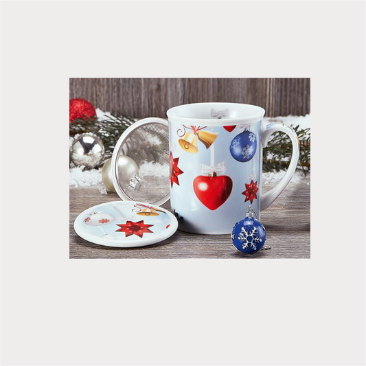 Kräuterteetasse "Joyce" Porzellan, 3-teilig mit Edelstahlsieb, 0,25 l ChaCult