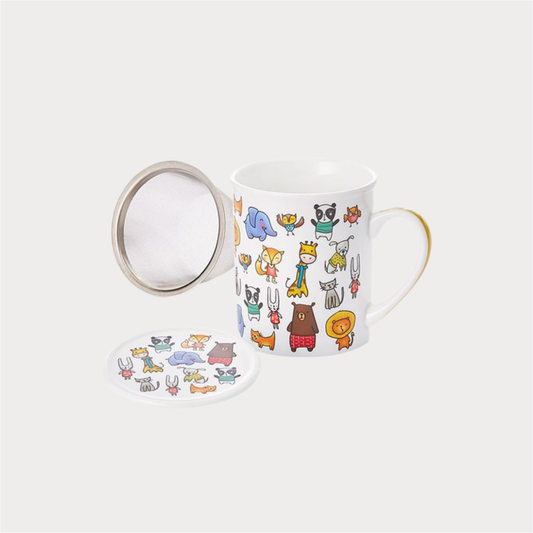 Kräuterteetasse "Pelle" Porzellan, 3-teilig mit Edelstahlsieb, 0,25 l Cha Cult