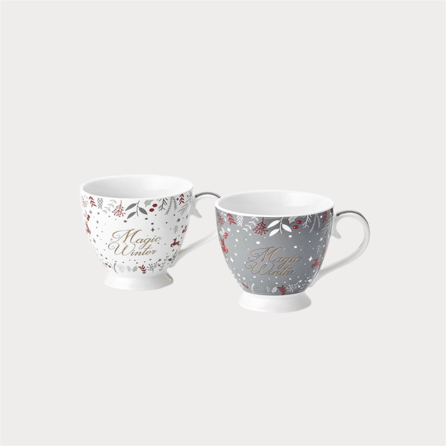 Becher "Magic Winter" New Bone China mit Goldauflage, 2-fach sortiert 0,3 l ChaCult
