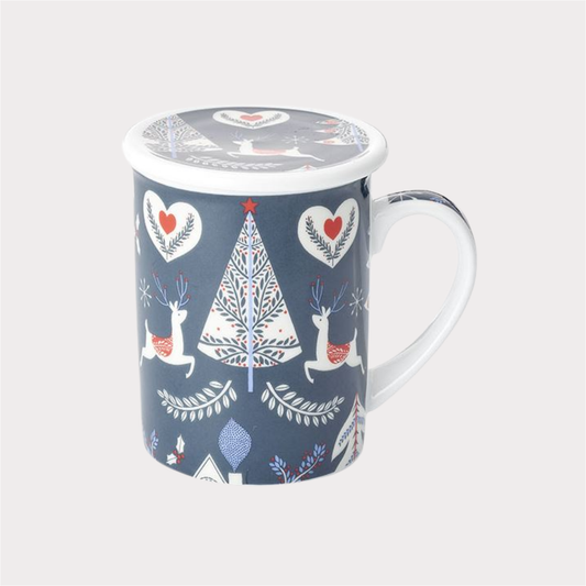 Kräuterteetasse "Noel" Porzellan, 3-teilig mit Edelstahlsieb, 0,25 l Cha Cult