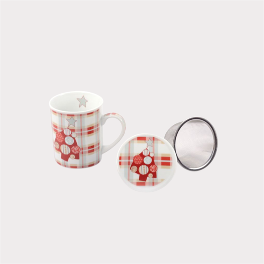 Kräuterteetasse "Joel" Porzellan, 3-teilig mit Edelstahlsieb, 0,25 l ChaCult