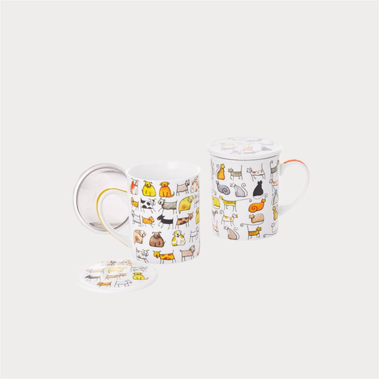 Kräuterteetasse "Dodo & Bodo" Porzellan, 2-fach, 3-teilig mit Edelstahlsieb, 0,25 l ChaCult