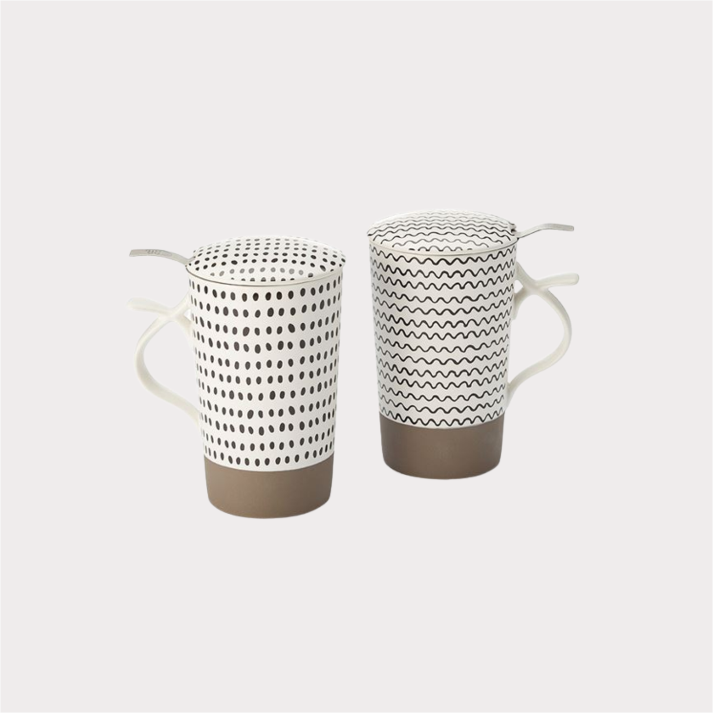 Teamug "Benne" New Bone China-Kräuterteetasse 2-fach sortiert, mit Edelstahlsieb 0,4 l ChaCult