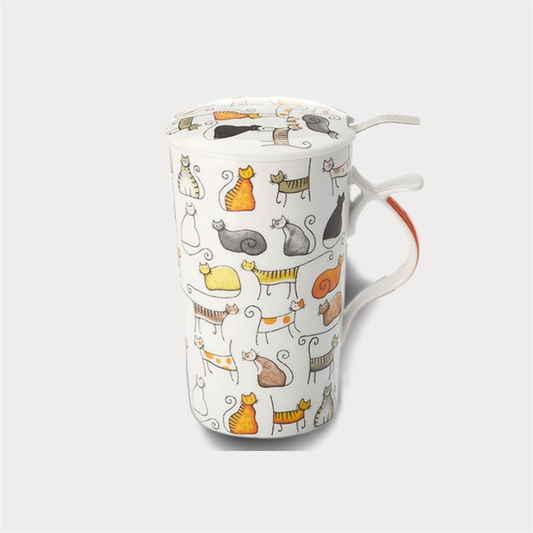 Teamug "Dodo" Porzellan-Kräuterteetasse, 3-teilig mit Edelstahlsieb 0,4 l ChaCult