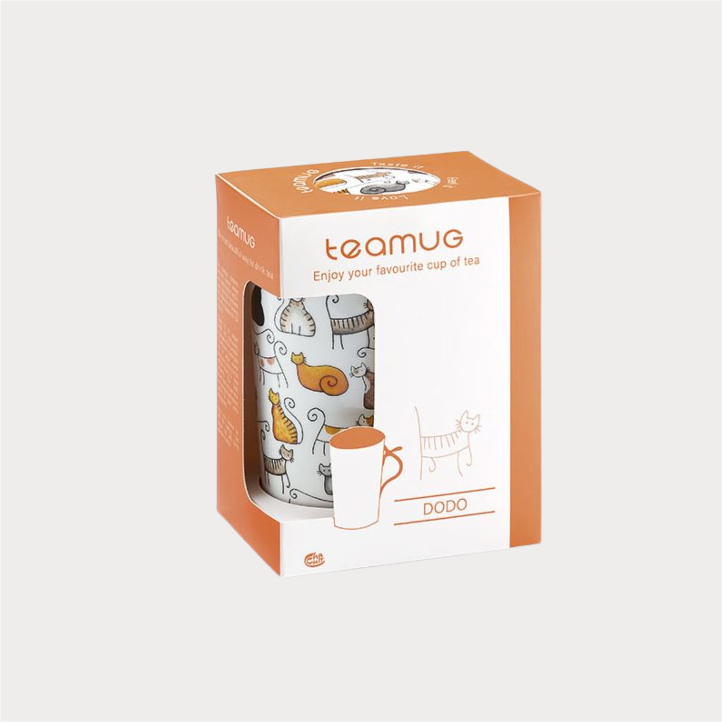 Teamug "Dodo" Porzellan-Kräuterteetasse, 3-teilig mit Edelstahlsieb 0,4 l ChaCult