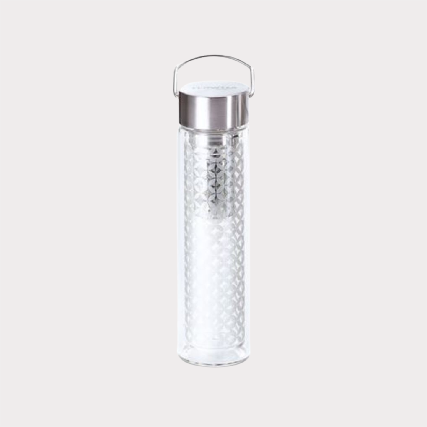 Flowtea® "May Lin" doppelwandiges Glas mit Edelstahlsieb inkl. Neoprenhülle 0,35 l