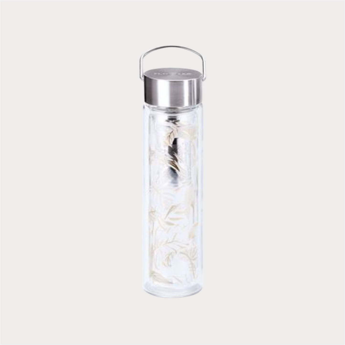 Flowtea® "Tropic Summer" doppelwandiges Glas mit Edelstahlsieb, inkl. Neoprenhülle 0,35 l