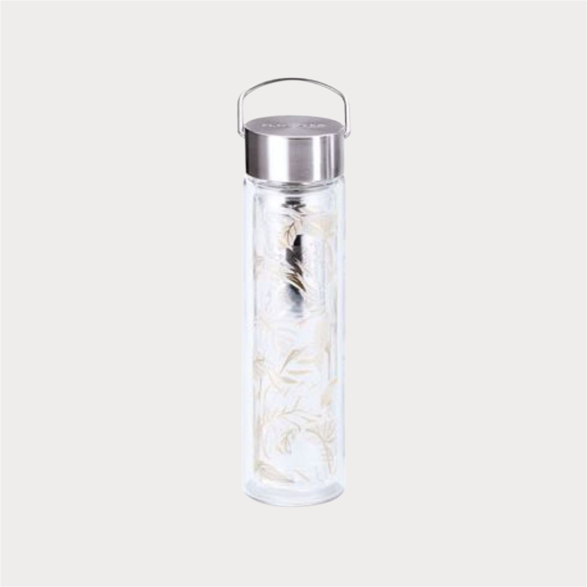 Flowtea® "Tropic Summer" doppelwandiges Glas mit Edelstahlsieb, inkl. Neoprenhülle 0,35 l