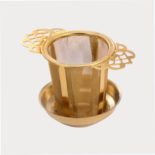 Dauerfilter "Marisol" von Cha Cult, Edelstahl, goldfarben Ø ca. 5,5 cm, mit Deckel/Ablage