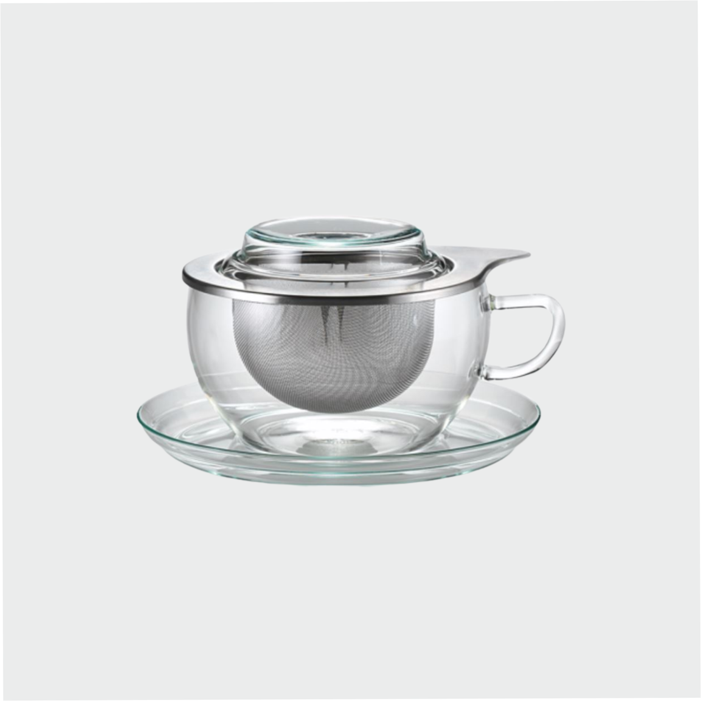 Glas-Kräuterteetasse "Swantje" mit Edelstahlsieb, 4-teilig 0,3 l