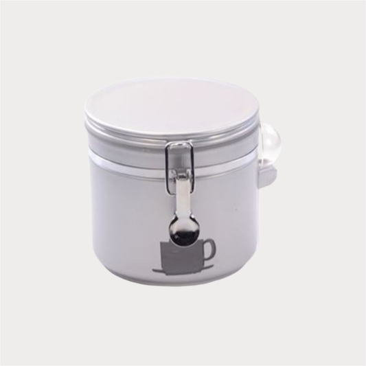 Behälter "Antonio" von Cha Cult, 320 g, mit Fenster + Löffel, silber