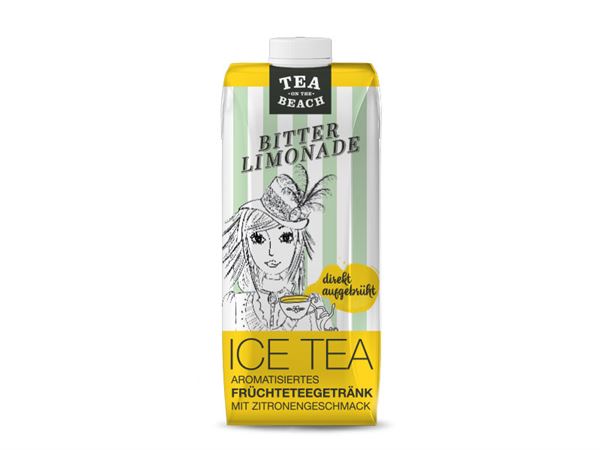 ICE TEA "Bitterlimonade" Direkt aufgebrühtes Früchteteegetränk aromatisiert, 500 ml, 12X500 ml.