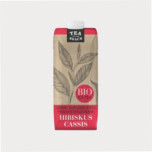 BIO ICE TEA "Hibiscus-Cassis" Direkt aufgebrühtes Früchteteegetränk DE-ÖKO-006 aromatisiert, 500 ml, 12 X 500 ml.