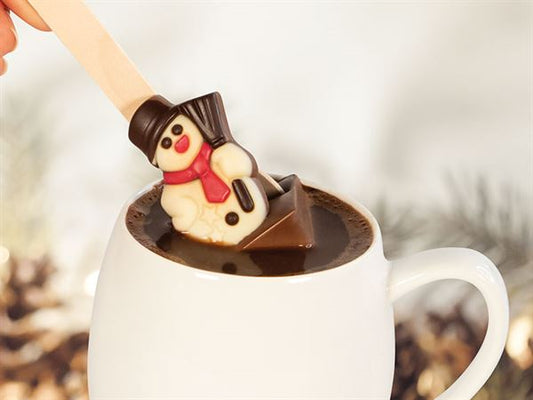 Trinkschokolade am Stick "Schneemann" 45 g, 12 Stck.