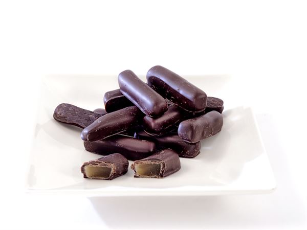 Ingwerspitzen in Halbbitter Kuvertüre 2 kg im Karton, lose