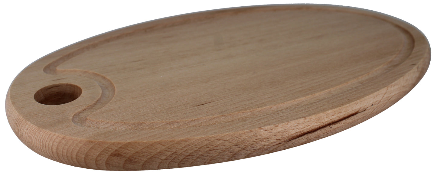 Schneidbrett Oval 29,5x17,5x1,5 mit Saftrille