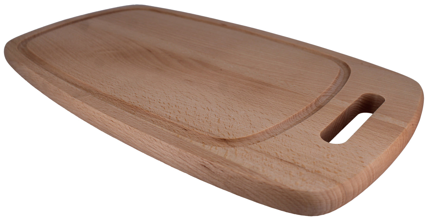 Schneidebrett mit Griffloch & Saftrille, geölt, 35,5 x 20,5 X 1,5 cm