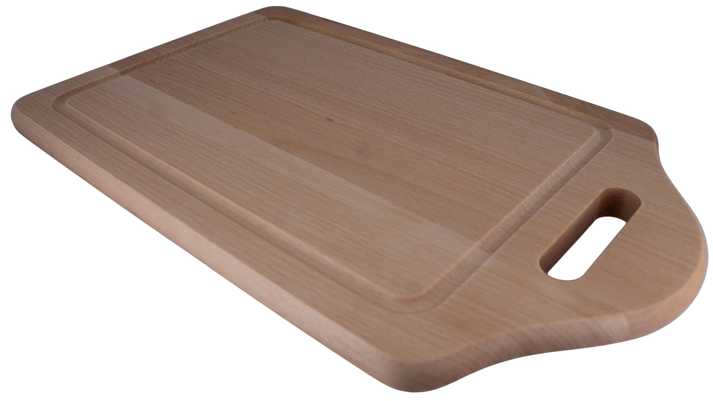 Schneidebrett mit Griffloch & Saftrille 32 cm x 20 X 1,5, geölt