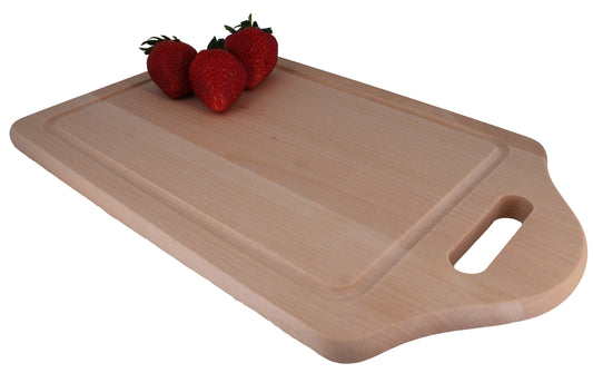 Schneidebrett mit Griffloch & Saftrille 32 cm x 20 X 1,5, geölt