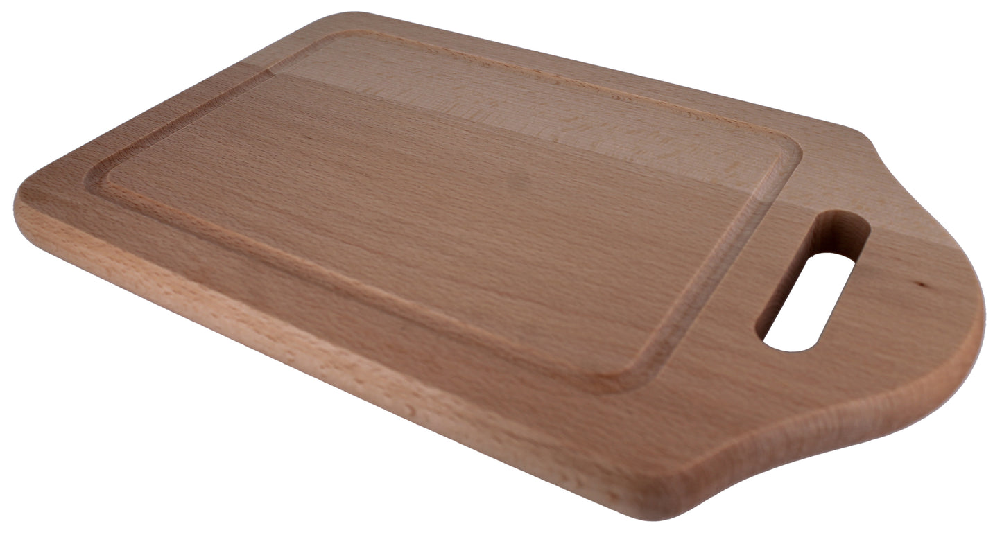 Schneidebrett mit Griffloch & Saftrille 34 cm x 20 X 1,5, geölt