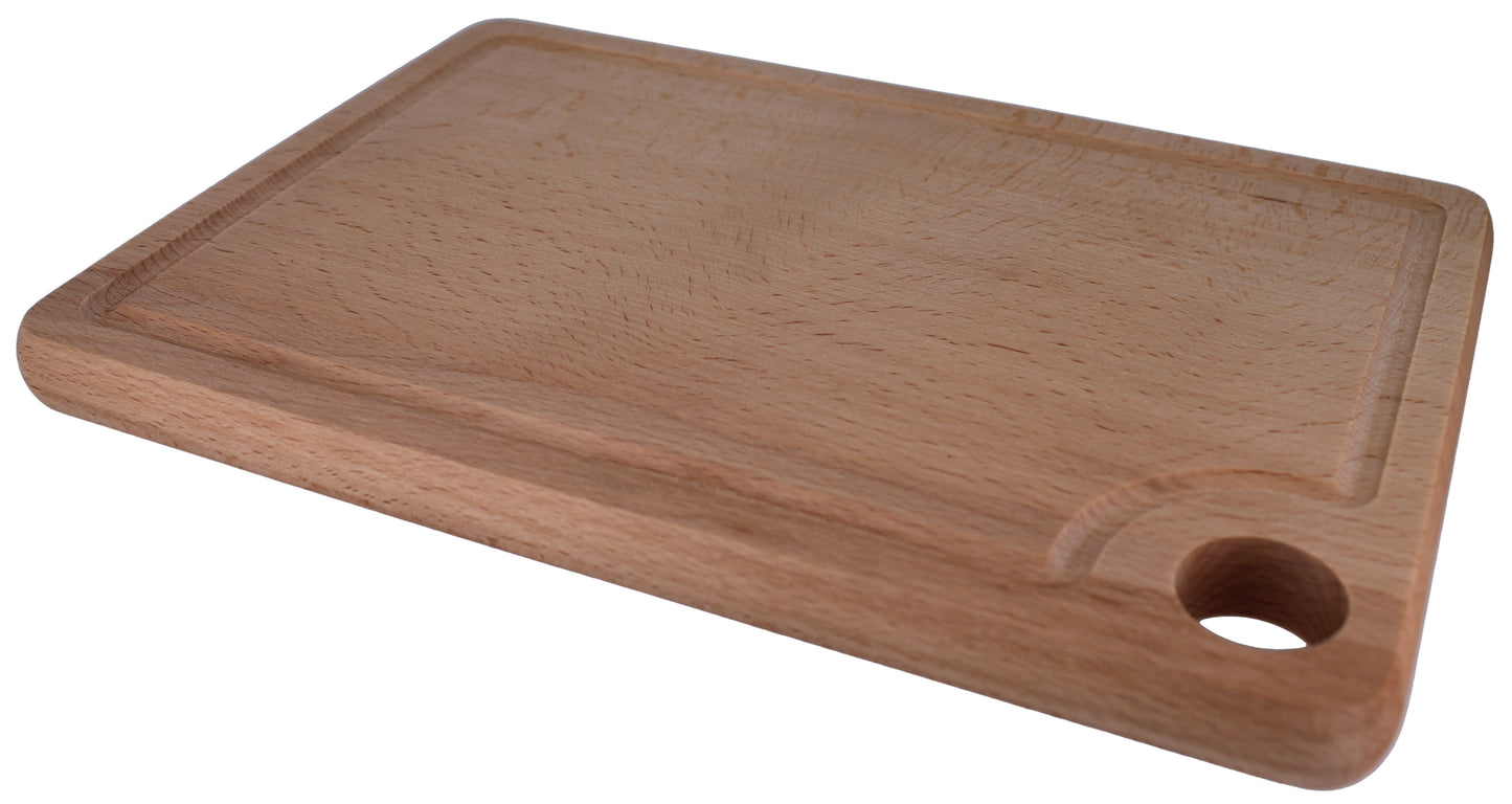 Schneidebrett mit Griffloch & Saftrille 38 cm x 29 X 1,5, geölt,