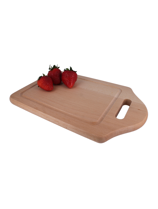 Schneidebrett mit Griffloch & Saftrille 34 cm x 20 X 1,5, geölt