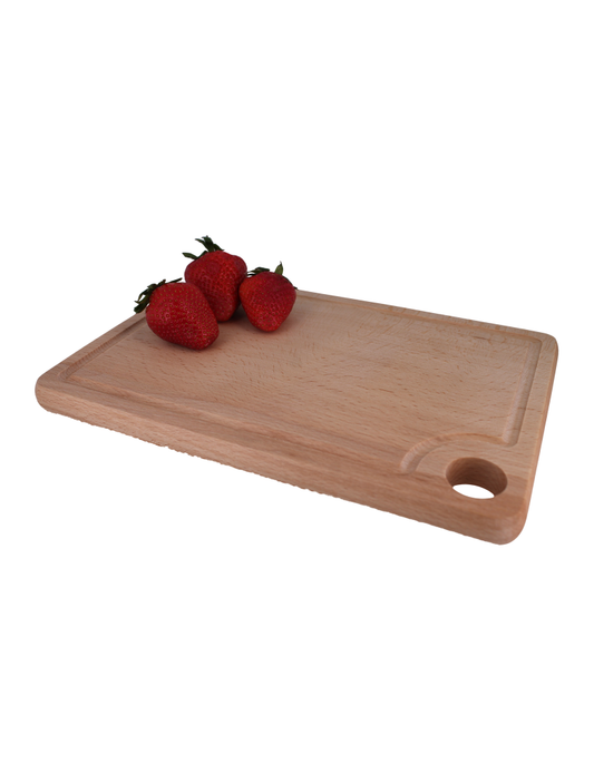 Schneidebrett mit Griffloch & Saftrille 38 cm x 29 X 1,5, geölt,