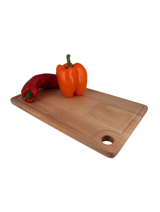 Schneidebrett mit Griffloch & Saftrille 38 cm x 29 X 1,5, geölt,
