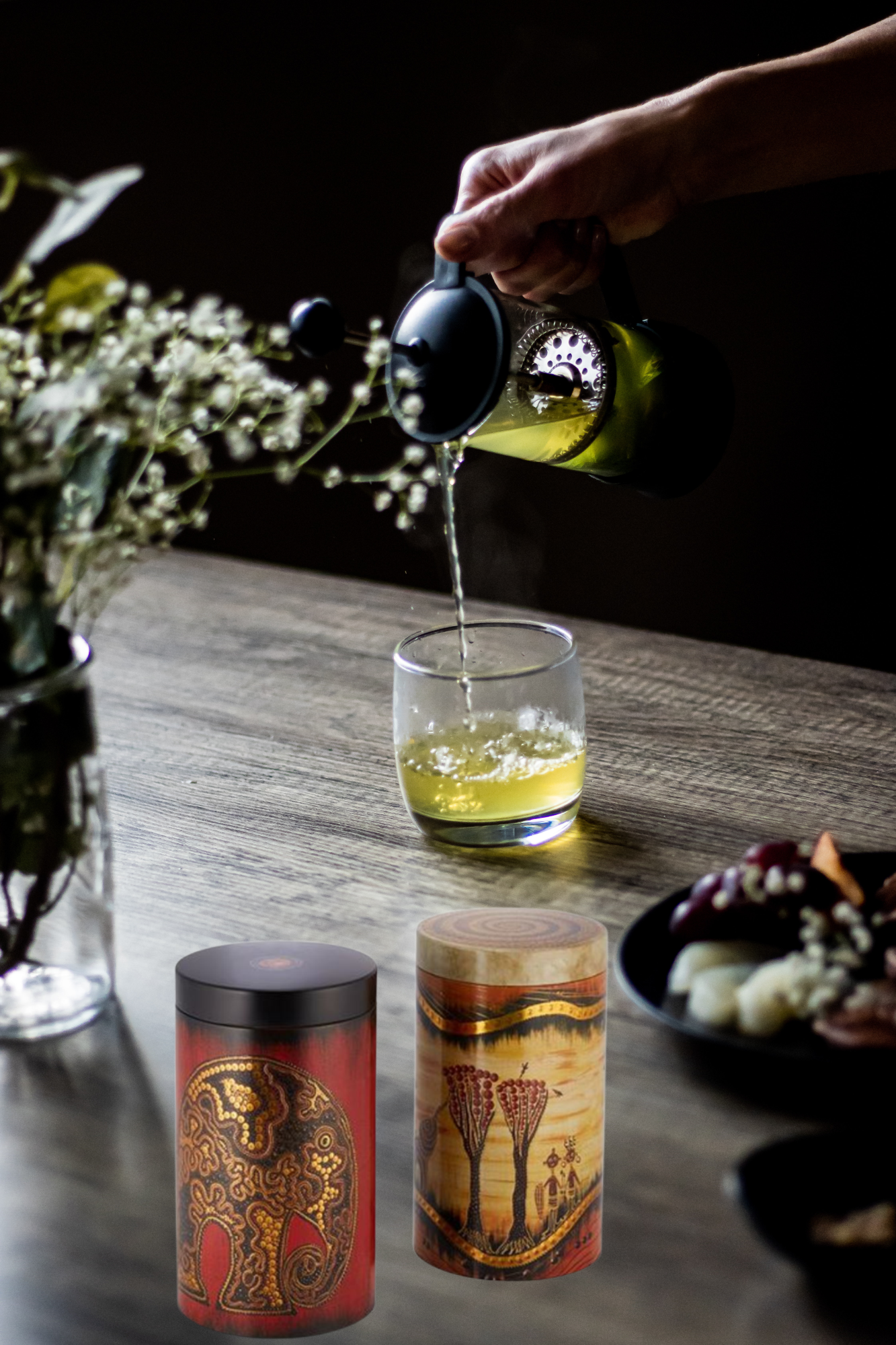 Dose "African Life" con Cha Cult, 500 g rund, geprägt, 2-fach sortiert