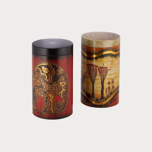 Dose "African Life" con Cha Cult, 500 g rund, geprägt, 2-fach sortiert