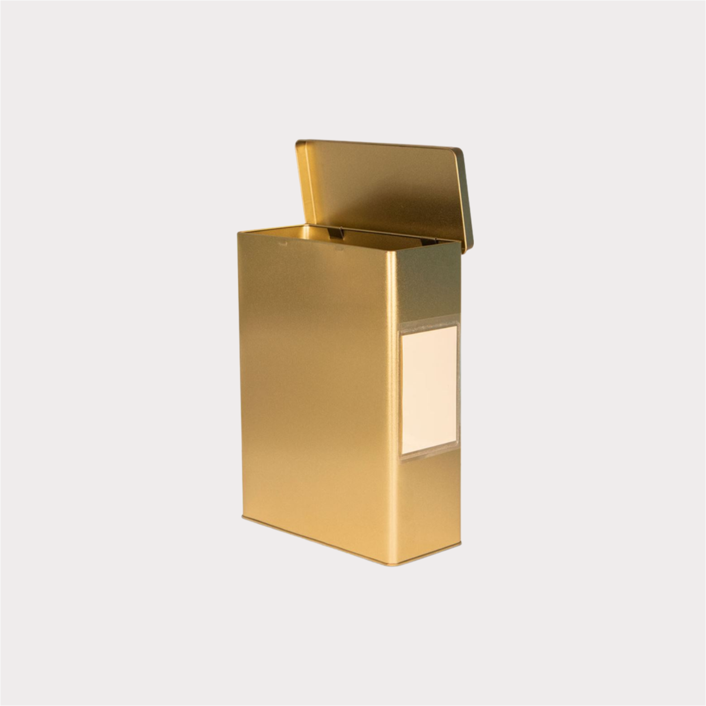 Vorratsdose gold von Cha Cult, eckig mit Schanierdeckel 1 kg