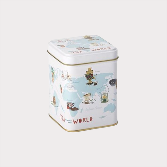 Dose "Tea around the World" von Cha Cult, 100 g eckig, Stülpdeckel