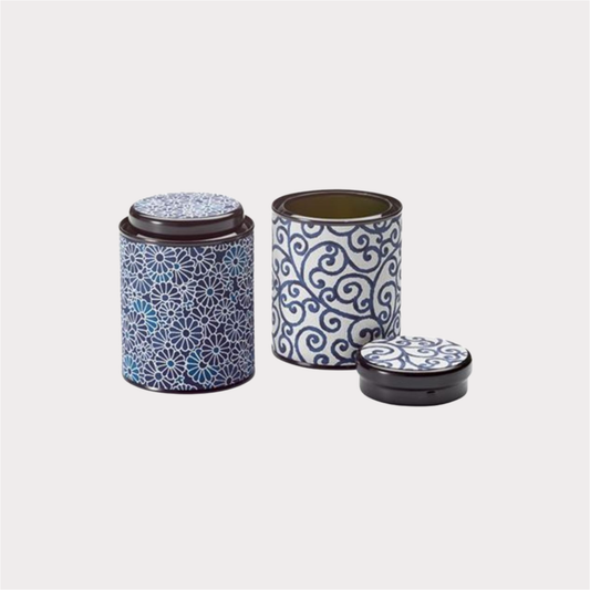 Dose "Yusei"von Cha Cult, 80 g Weißblech mit Banderole aus Japanpapier, rund 2-fach sortiert