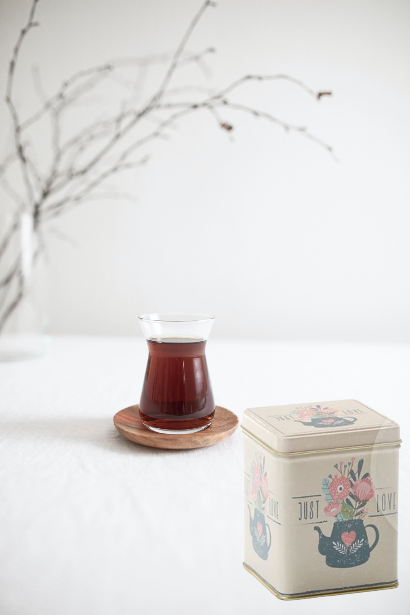 Dose "Just Love" von Cha Cult, 100 g eckig, Scharnierdeckel