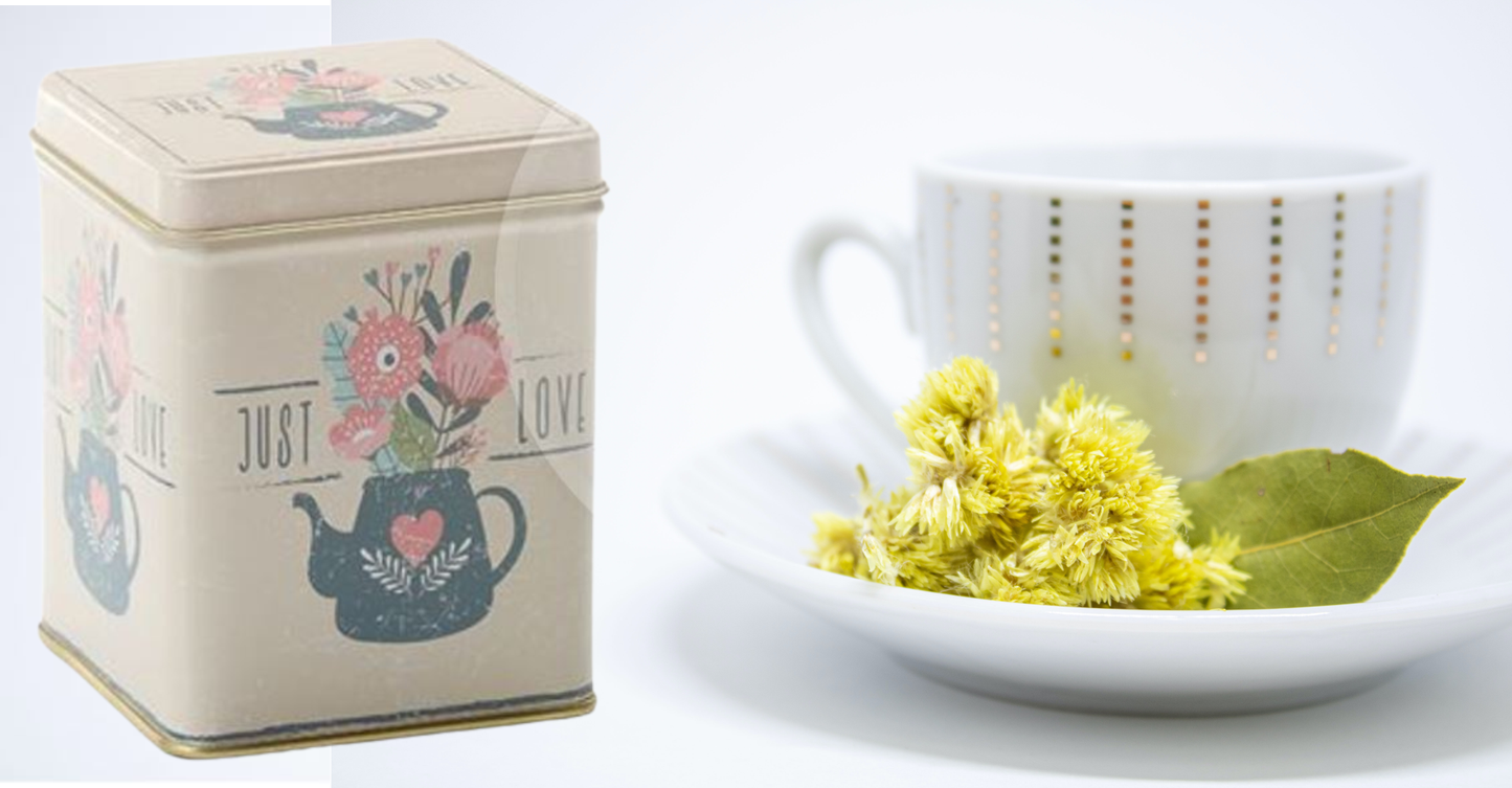 Dose "Just Love" von Cha Cult, 100 g eckig, Scharnierdeckel