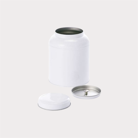 Dose "Globe" von Cah Cult, 230 g rund, weiß, mit Innendeckel