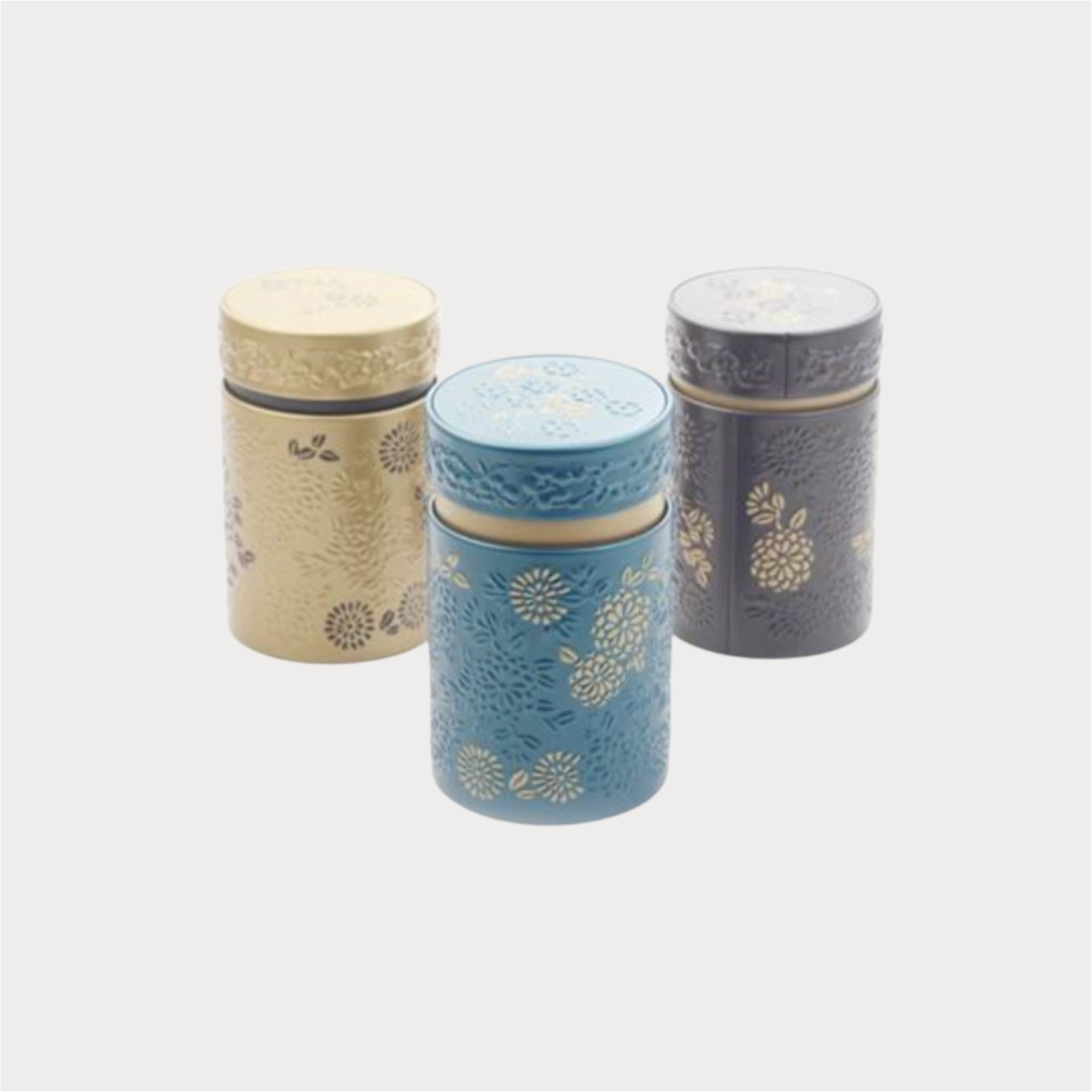 Dose "Yumiko" von Eigenart, 150 g rund, Aromaverschluss, 3-fach sortiert
